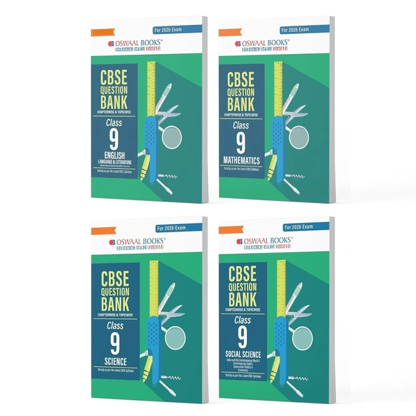 Oswal Oswaal (MATHEMATICS + SCIENCE + SOCIAL + ENGLISH LANG. & LIT.) Question Bank, Chapterwise & Topicwise Solved papers [2025-26] - Class 9  [Set of 4 Books] - Oswaal Editorial Board, English, Paperback