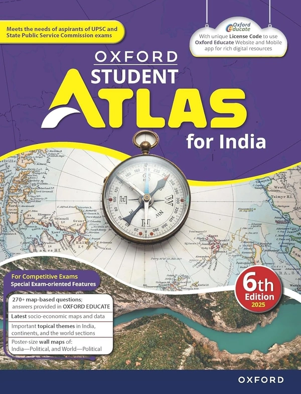Oxford Student Atlas for India | 6th Edition | For UPSC and Competitive Exams | Latest Edition - 2025