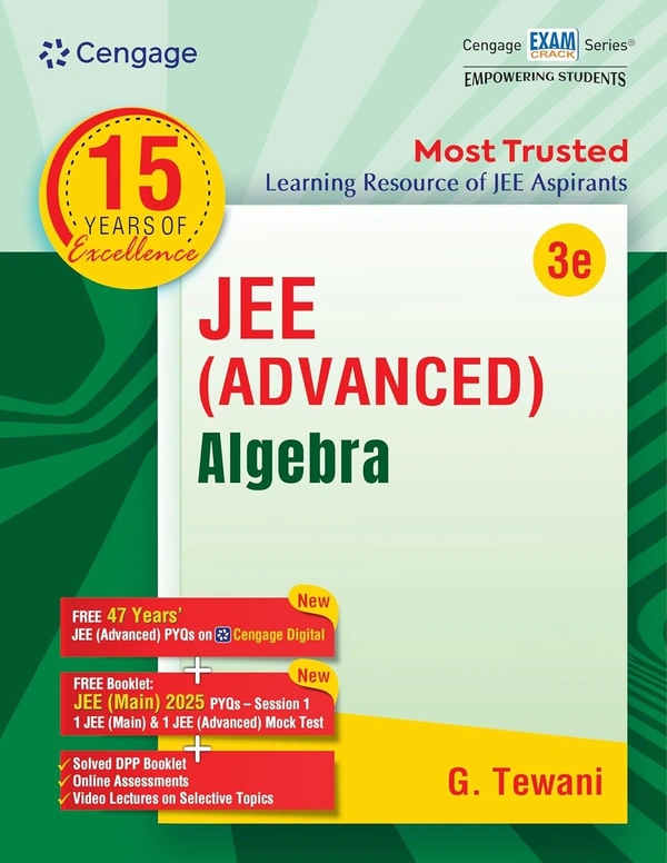 Cengage JEE Advanced Algebra with Free Online Assessments and Digital Content (Concept videos and Solution videos) - For 2026 Exams