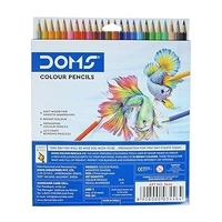 DOMS 24 Shades Color Pencils|Hexagonal Shaped Body For Comfortable Grip|Bright&Playful Colors|Free Sharpner With Each Pack|Non-Toxic&Safe For Childrens