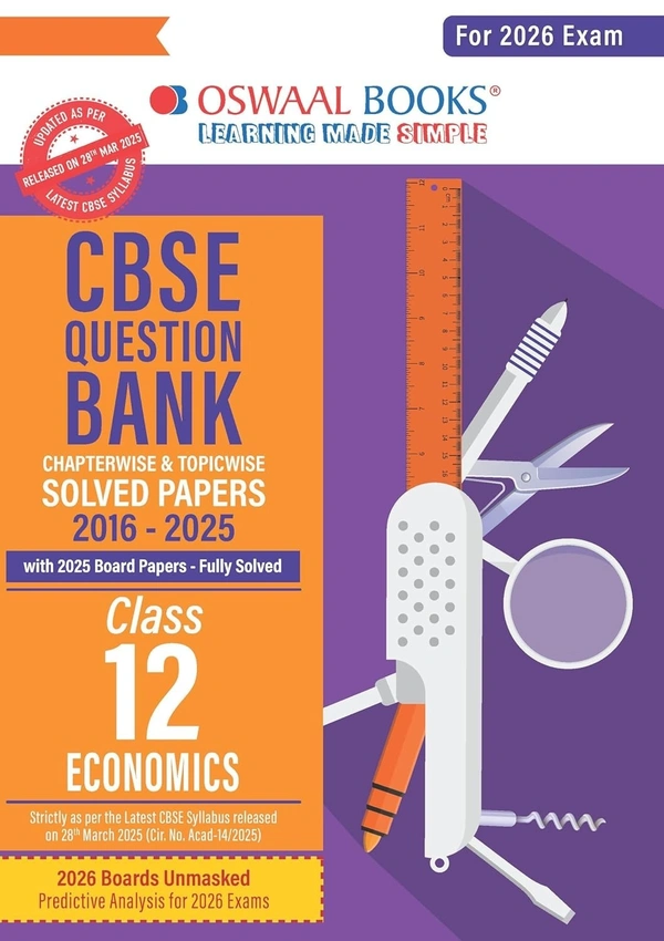 Oswal Oswaal ECONOMICS Question Bank Chapterwise and Topicwise Solved Papers [2025-26] - Class 12 - Oswaal Editorial Board, English, Paperback