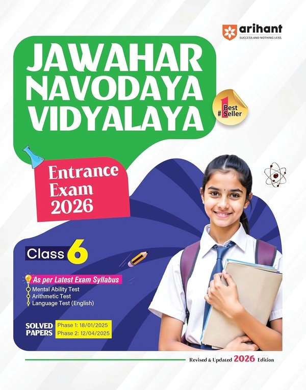 Arihant Jawahar Navodaya Vidyalaya Entrance Exam | Includes Mental Ability, Arithmetic and Language Test | Based on Latest Exam Syllabus and Solved Papers - Class 6 [For Exam 2026]