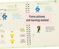 Sank Magic Practice Copybook, (4 BOOK + 10 REFILL+ 1 Pen +1 Grip) Number Tracing Book for Preschoolers with Pen, Magic Calligraphy Copybook Set Practical Reusable Writing Tool Simple Hand Lettering