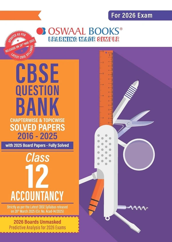 Oswal Oswaal ACCOUNTANCY Question Bank Chapterwise and Topicwise Solved Papers [2025-26] - Class 12 - Oswaal Editorial Board, English, Paperback