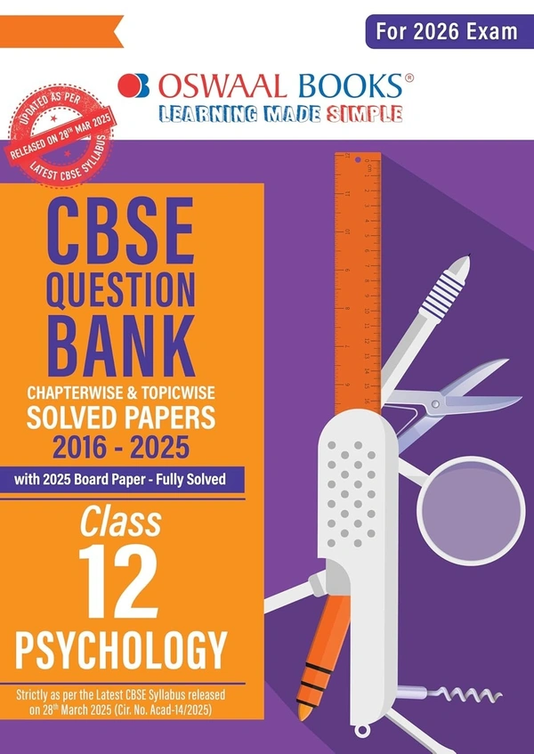 Oswal Oswaal PSYCHOLOGY Question Bank Chapterwise and Topicwise Solved Papers [2025-26] - Class 12 - Oswaal Editorial Board, English, Paperback