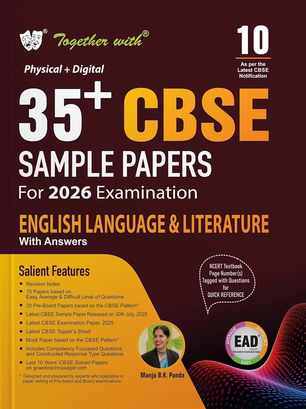 Together With Together with 35+ CBSE Sample Papers English Language & Literature | EAD Series in Physical + Digital Edition Includes Solved & Unsolved Papers with CBQs & Topper’s Answer Sheet - Class 10  [For 2026 Exam]