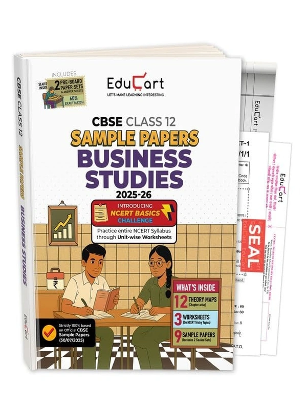 Educart BUSINESS STUDIES Sample Papers 2025-26 - Class 12  (Based on Latest CBSE Sample Papers Released, for 2026 Exam)