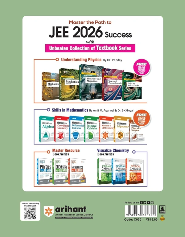 Arihant CHEMISTRY 47 Years IIT-JEE | JEE Main & Advanced (1978-2024) | Chapterwise Topicwise Solved Papers | Previous year questions (PYQ) | Includes Online Tests | Preparation Strategy | Detailed Solutions | Key Idea | Alternate Solution & Concept Enhancer | for 2025 Exam