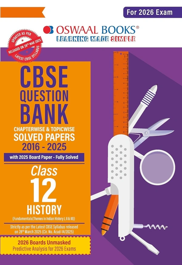 Oswal Oswaal HISTORY Question Bank Chapterwise and Topicwise Solved Papers [2025-26] - Class 12 - Oswaal Editorial Board, English, Paperback