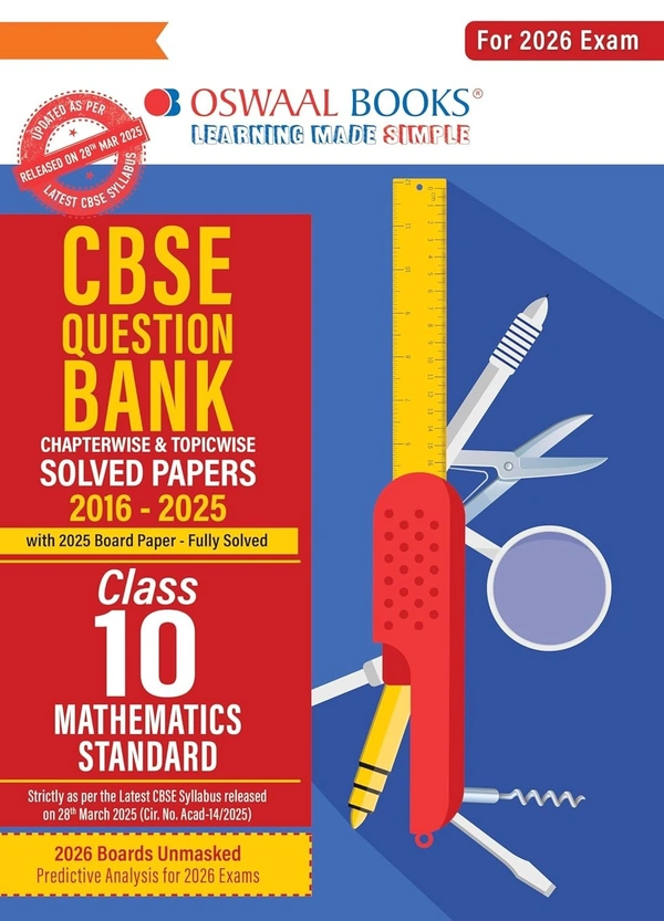 Oswal Oswaal MATHEMATICS - Question Bank, Chapterwise & Topicwise Solved papers [2025-26] - Class 10 - English, Paperback