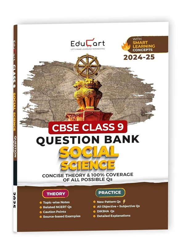 Educart SOCIAL SCIENCE Question Bank  (For 2025 Board Exams) - Class 9 - English, Paperback