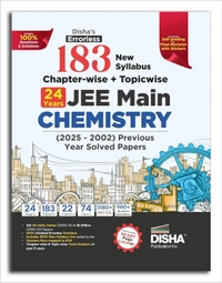 Disha PHYSICS, CHEMISTRY, MATHEMATICS 183 New Syllabus Chapter-wise + Topic-wise JEE Main (2025 - 2002) Previous Years Solved Papers 9th Edition | JEE Mains PYQ with 100% Solutions - For 2026 Exams [Set of 3 Books]