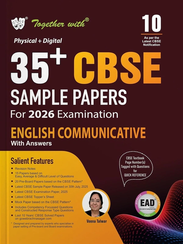 Together With Together with 35+ CBSE Sample Papers English Communicative | EAD Series in Physical + Digital Edition Includes Solved & Unsolved Papers with CBQs & Topper’s Answer Sheet - Class 10  [For 2026 Exam]