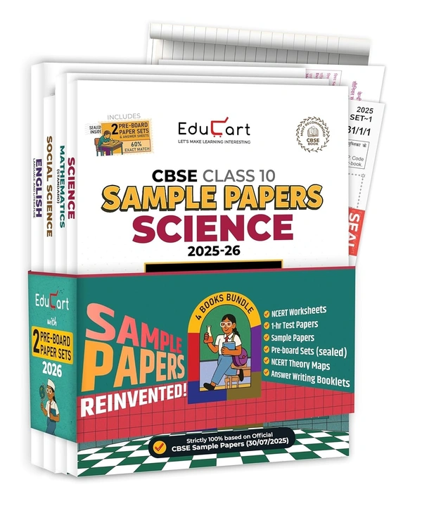 Educart CBSE Sample Papers - Science, Mathematics Standard, Social Science & English Lang. & Literature 2025-26 (Introducing exclusive step-by-step new practice concept on 2026 pattern) - Class 10 [Set of 4 Books]