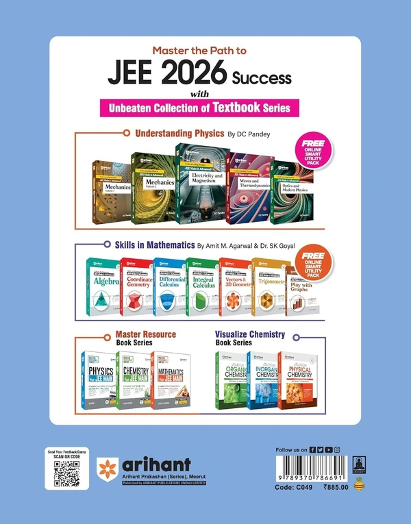 Arihant MATHEMATICS 48 Years IIT-JEE | JEE Main & Advanced (1978-2025) | Chapterwise Topicwise Solved Papers | Previous year questions (PYQ) | Includes Online Tests | Preparation Strategy | Detailed Solutions | Key Idea | Alternate Solution & Concept Enhancer | for 2026 Exam