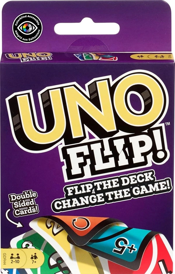 Mattel UNO Kid Uno Flip Side Card Game (Multi Color)