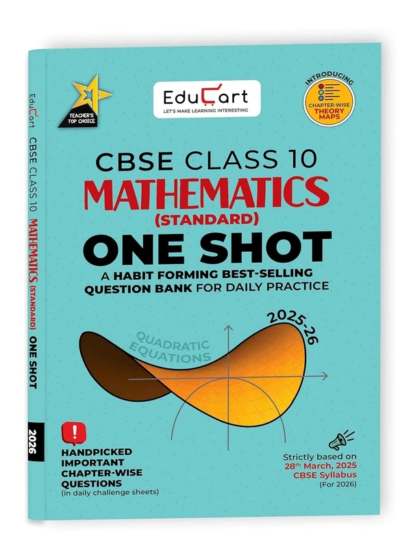 Educart MATHEMATICS Standard One Shot Question Bank based on new syllabus (for 2026 Exams) -  Class 10