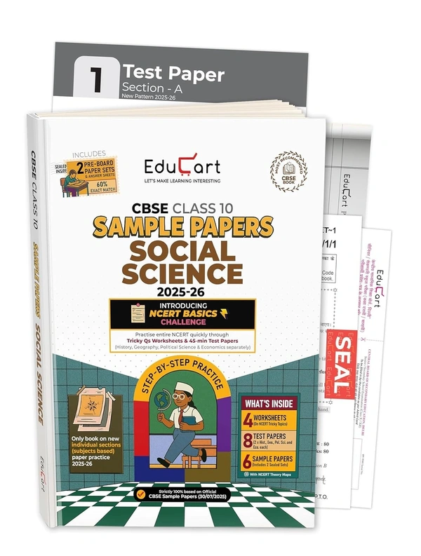 Educart SCIENCE, MATHS (STANDARD), SOCIAL SCIENCE (Set of 3 Books) Sample Papers 2025-26 - Class 10  (With exclusive CBSE Mock Booklets for 2026 Exam)