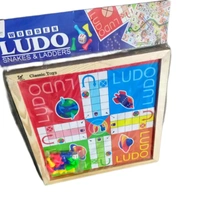 Generic Wooden Classic Snake & Ladders Board Game, Traditionally Family Game