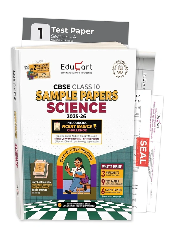 Educart SCIENCE Sample Papers 2025-26 - Class 10  (Introducing exclusive step-by-step new practice concept on 2026 pattern)