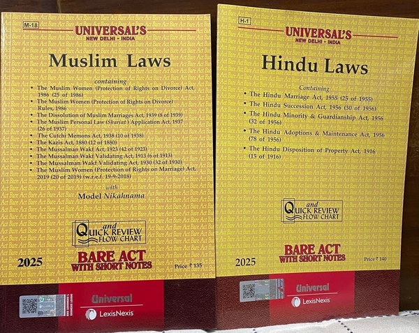 Universal's Family Law Bare Act Combo - Hindu & Muslim Laws - Latest Edition [2025]