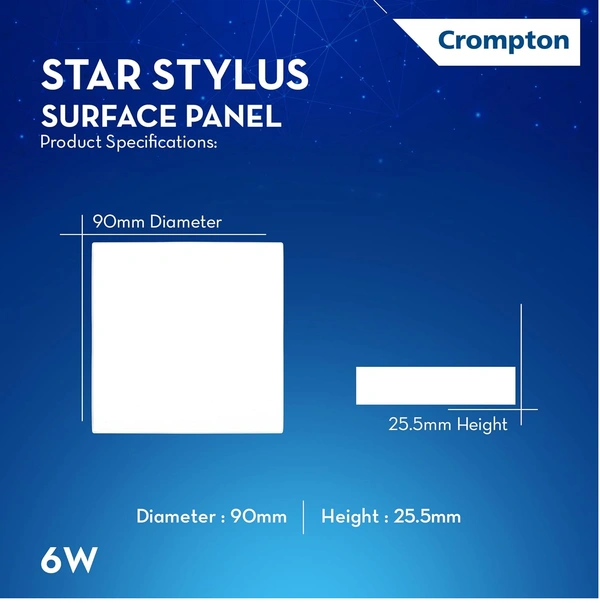 Crompton STYLUS SQUARE SURFACE LED PANEL CROMPTON - 6W