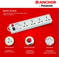 Anchor Spike Guard 4 Socket & 1 Switch - 4 Mtr Wire - 22048