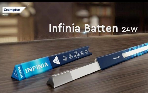 Crompton Infinia 24W 4Ft Led Triangular Shape, Chrome Finish Batten Crompton