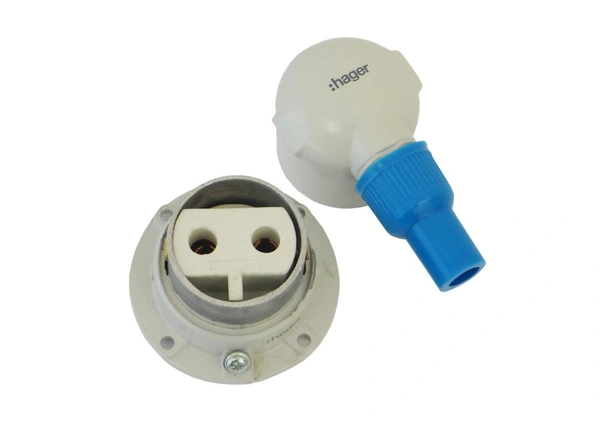 Hager Single Phase Metal Plug 20A 2P+E IP44 Hager - VZ131I - 