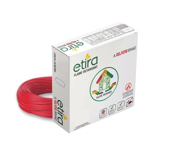 Polycab Etira FR Wire 1.0 Sqmm 90Mtr - Red