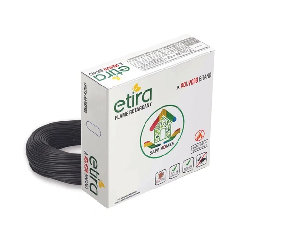 Polycab Etira FR Wire 1.0 Sqmm 90Mtr - Black