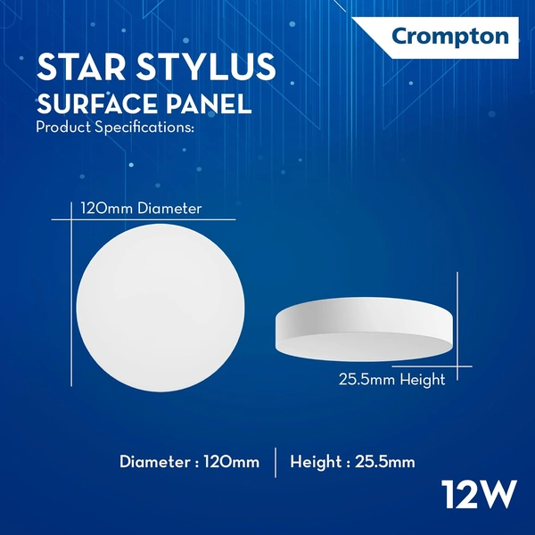 Crompton STYLUS ROUND SURFACE LED PANEL CROMPTON - 12W