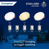 Crompton Star Lord Recess 3in1 Color Changing Led Panel Round - 10W- 4" Cutting