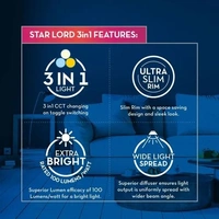 Crompton Star Lord Recess 3in1 Color Changing Led Panel Round - 10W- 4" Cutting