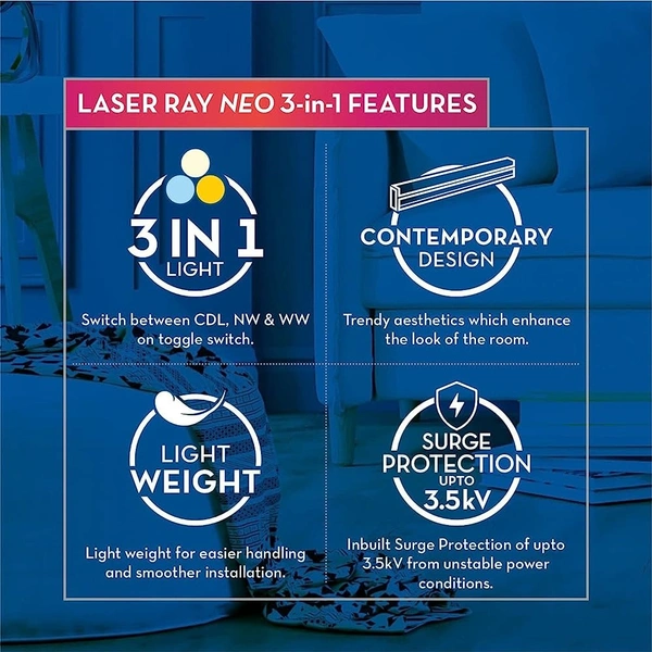 Crompton 20W Batten Laser Ray Neo 3 IN1