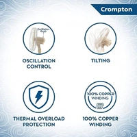 Crompton High Flo Wave Plus Electric 400 mm 16" Table Fan