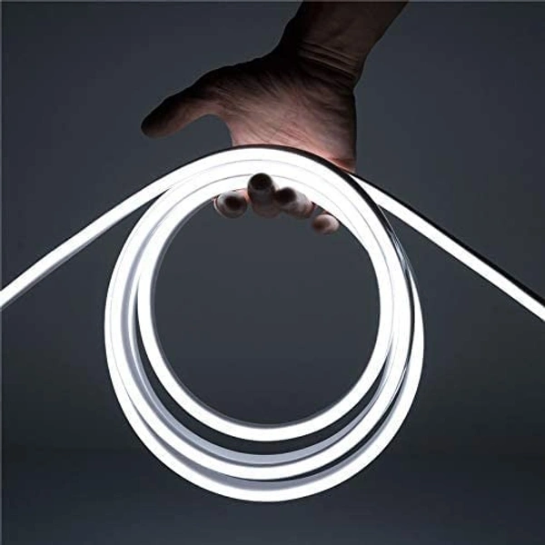 Neon Flexible Strip Led Light 5Mtr with adaptor cord - White