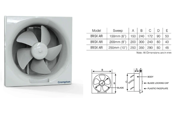 Crompton Exhaust Fan Brisk Air 150 mm (6 inch)