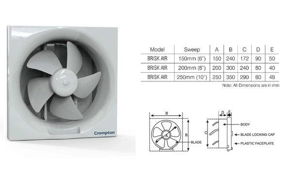 Crompton Exhaust Fan Brisk Air 250 mm (10 inch)