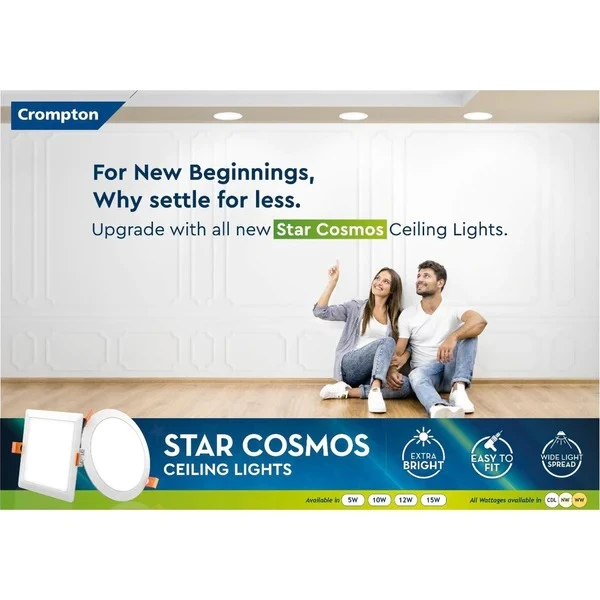 Crompton Led Recessed Panel Star Cosmos Round - 6K - 10W- 4" Cutting