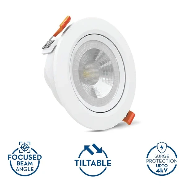 Crompton Tiltable Spotlight Star Aura 6W - Warm White (3k)