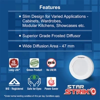 Crompton 3W Striko Surface Cabinet Round - Warm White (3k)