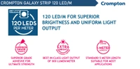 Crompton 36W Galaxy Strip 120 LED/Mtr, 12V DC (5Mtr-Roll) - Warm White