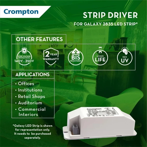 Crompton LED Strip Driver 3A for 120 LED / Mtr - 