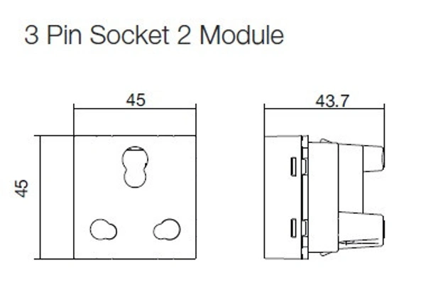 Hager 6 / 16A Socket White Protruded - WSNSK42
