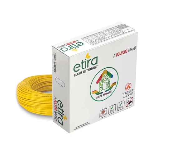 Polycab Etira FR Wire 4.0 Sqmm 90Mtr - Yellow