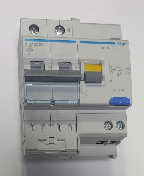 2 Pole 4M RCBO RCD+MCB Hager - 32A 4 Moduler 30mA - ADC232Y