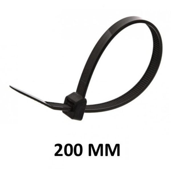 200MM Cable Tie / Wire Tag (Pack Of 100) - Black