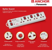 Anchor Spike Guard 4 Socket , 4 Switch, 1.5 Mtr Wire - 22568