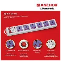 Anchor Spike Guard - 6 Socket , 1 Switch, 1.5 Mtr 22579